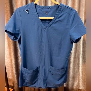 Med Couture Royal Blue Short Sleeve V-Neck Scrub Top
